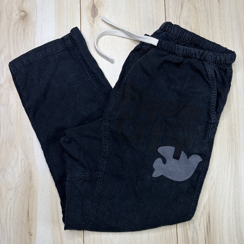 Free City Soulcycle Print Hemp/Tencel Sweatpants Size Medium Black Dove Graphic